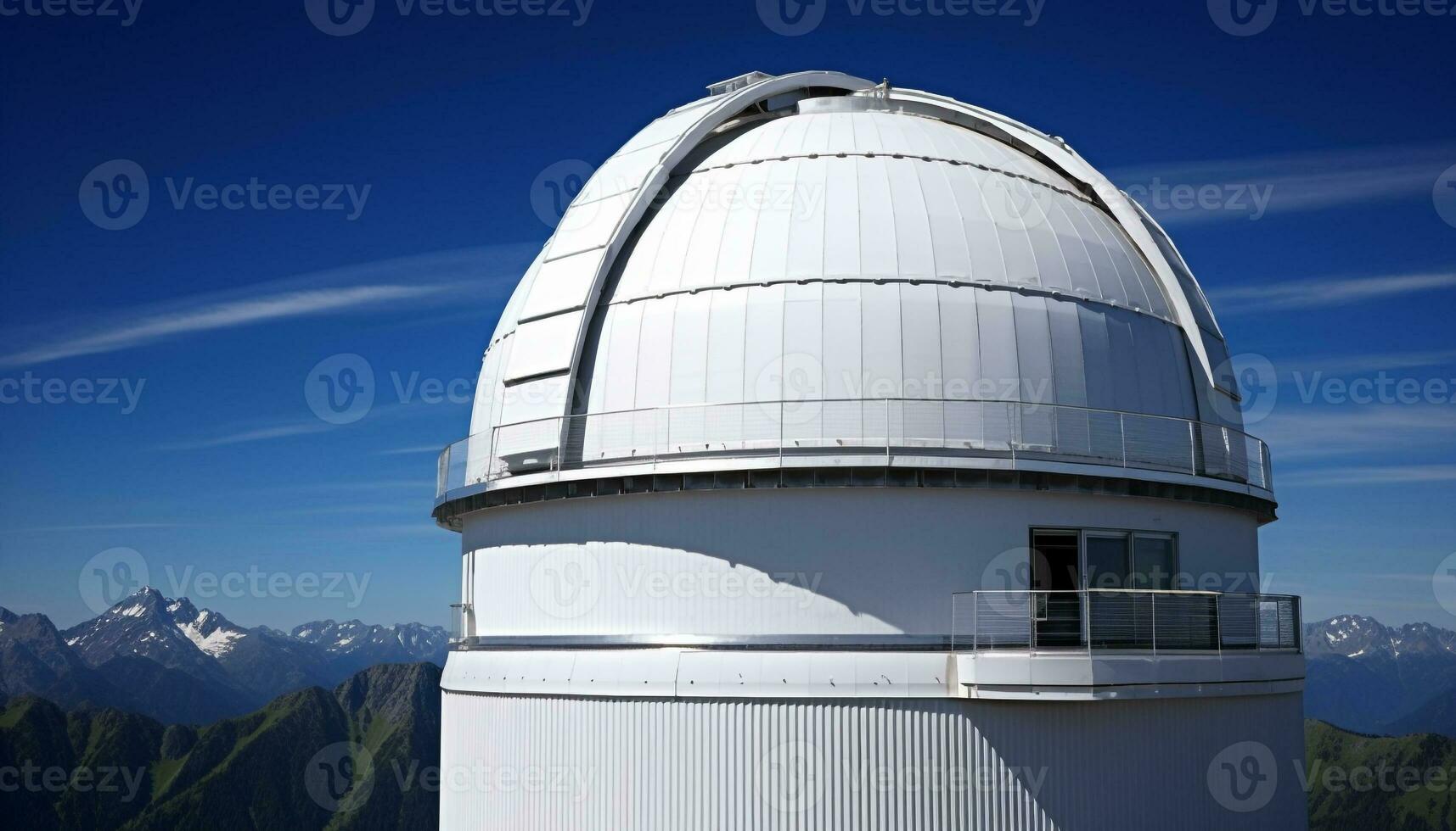 ai generiert Berg Gipfel, klar Himmel, Fernrohr, Astronomie, Erkundung, Entdeckung generiert durch ai foto