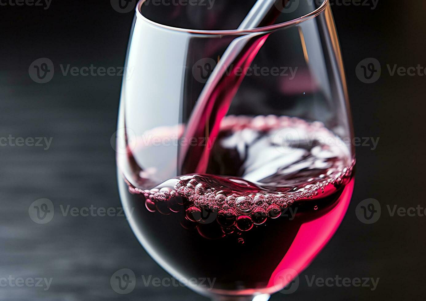 ai generiert Gießen rot Wein in ein Kristall Weinglas generiert durch ai foto