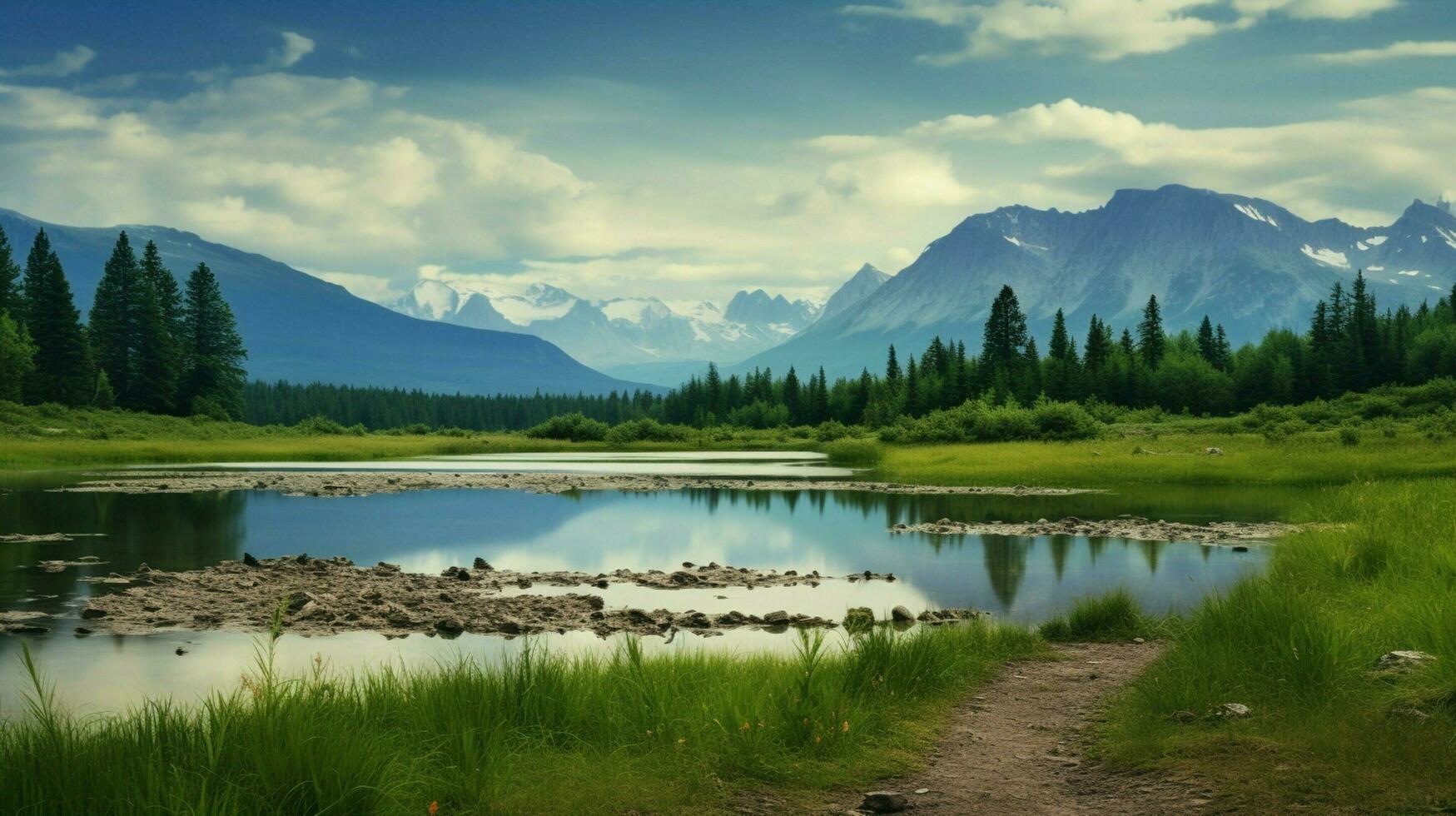 ai generiert Natur Landschaften Hintergrund foto