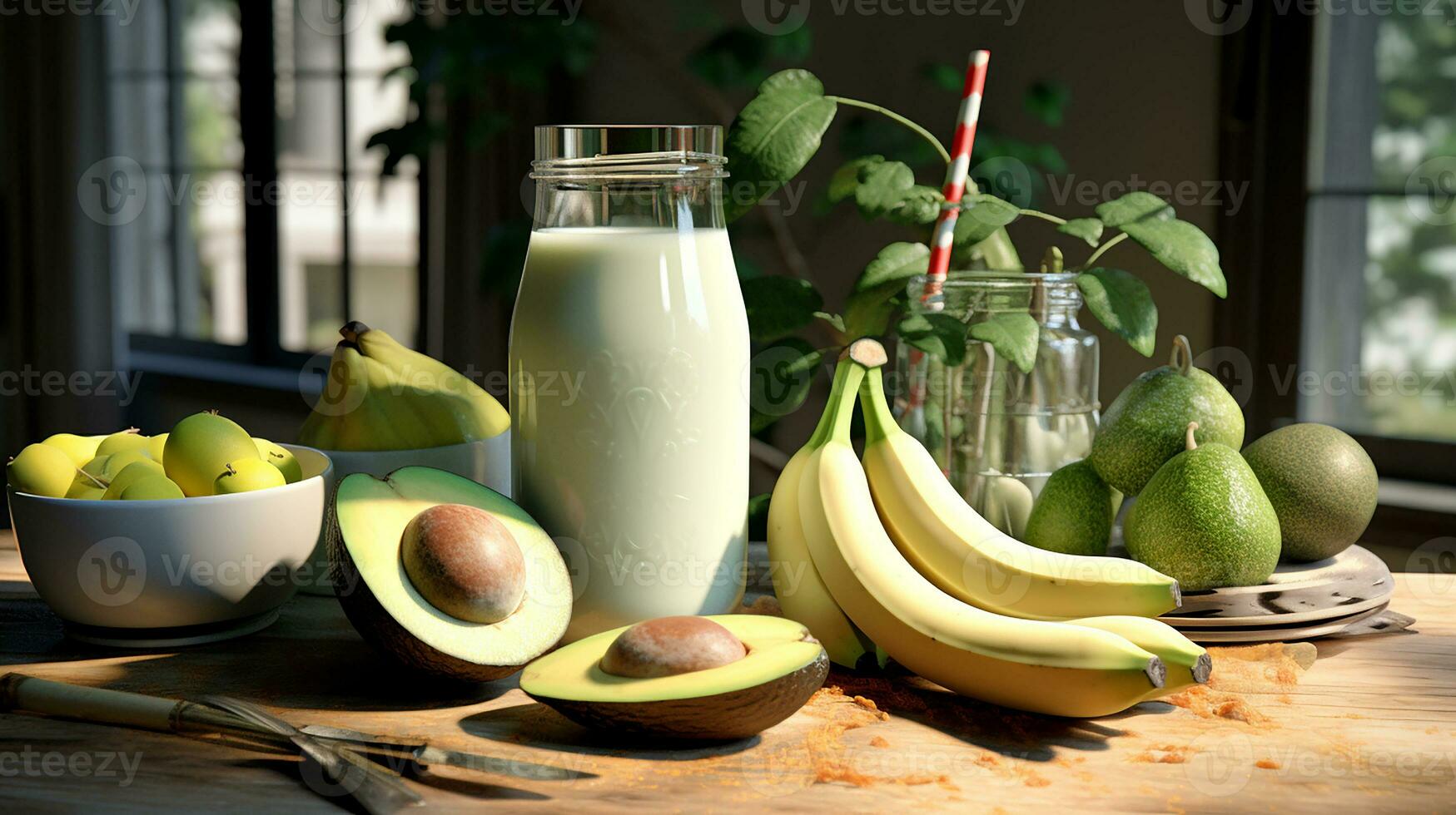 ai generiert Avocado Milch Shake Saft foto