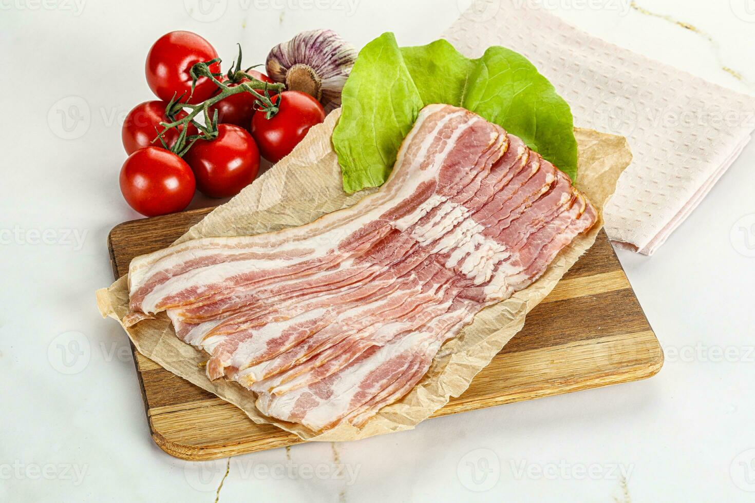 geschnitten Schweinefleisch Speck geliebt Tafel foto