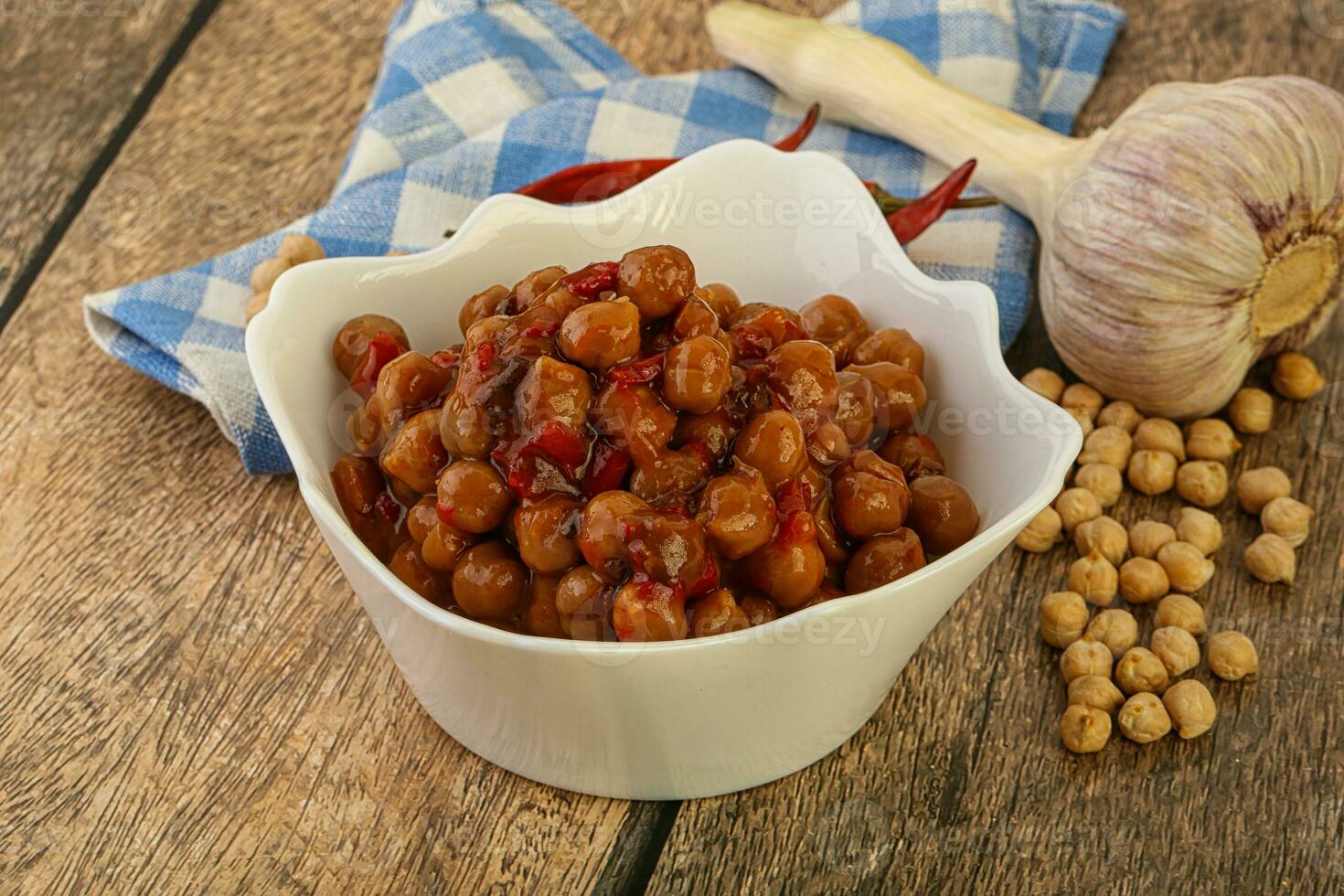 gebacken Kichererbse mit Tomate Soße foto