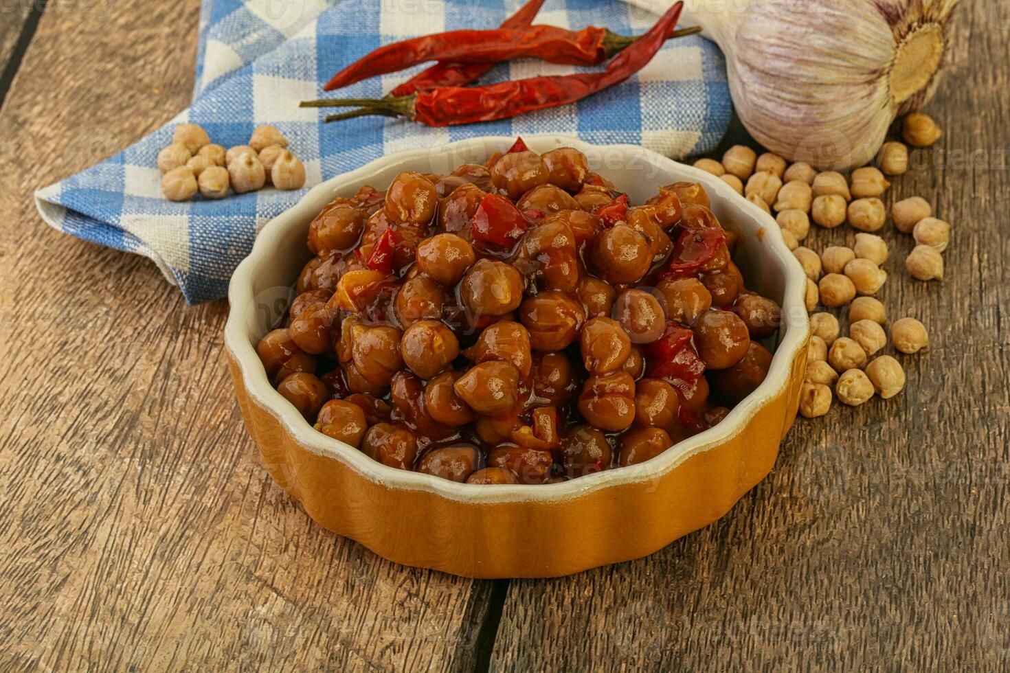 gebacken Kichererbse mit Tomate Soße foto