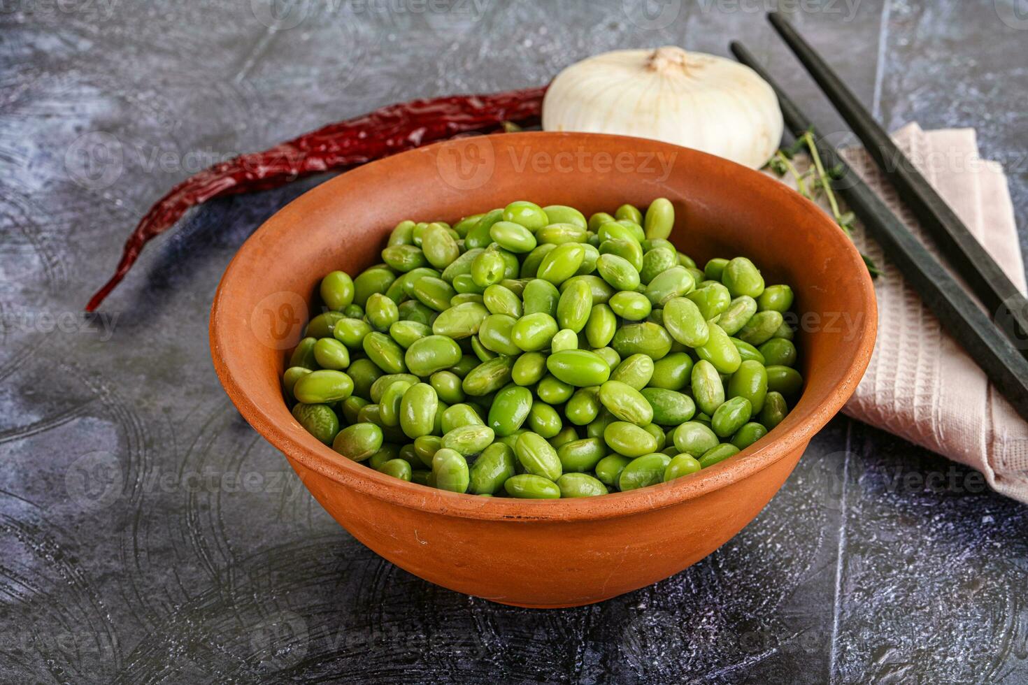 Schüssel von köstlich Edamame Bohnen foto