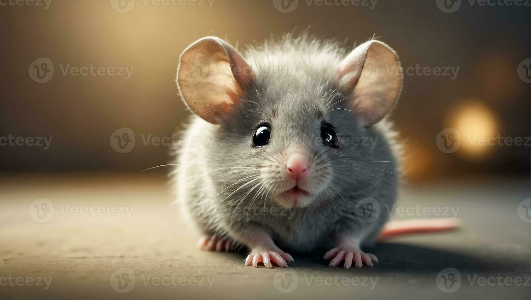 ai generiert süß komisch flauschige Maus schließen oben foto