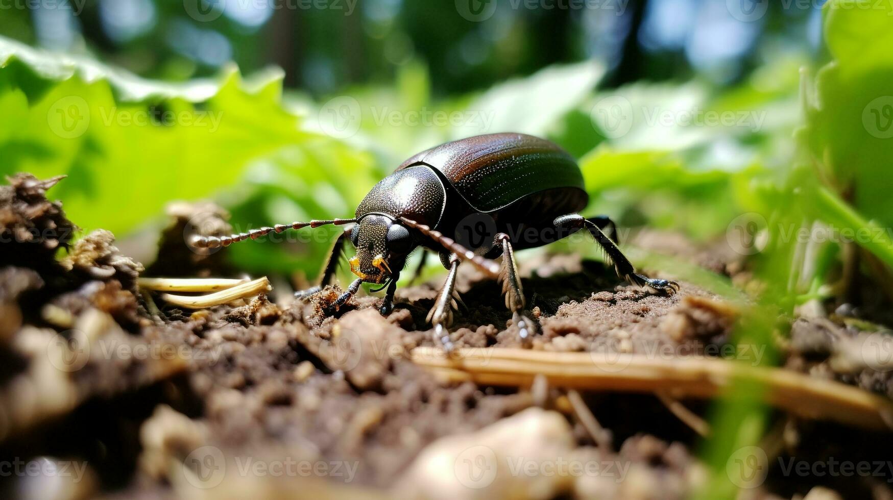 ai generiert Foto von Boden Käfer auf ein Boden. generativ ai