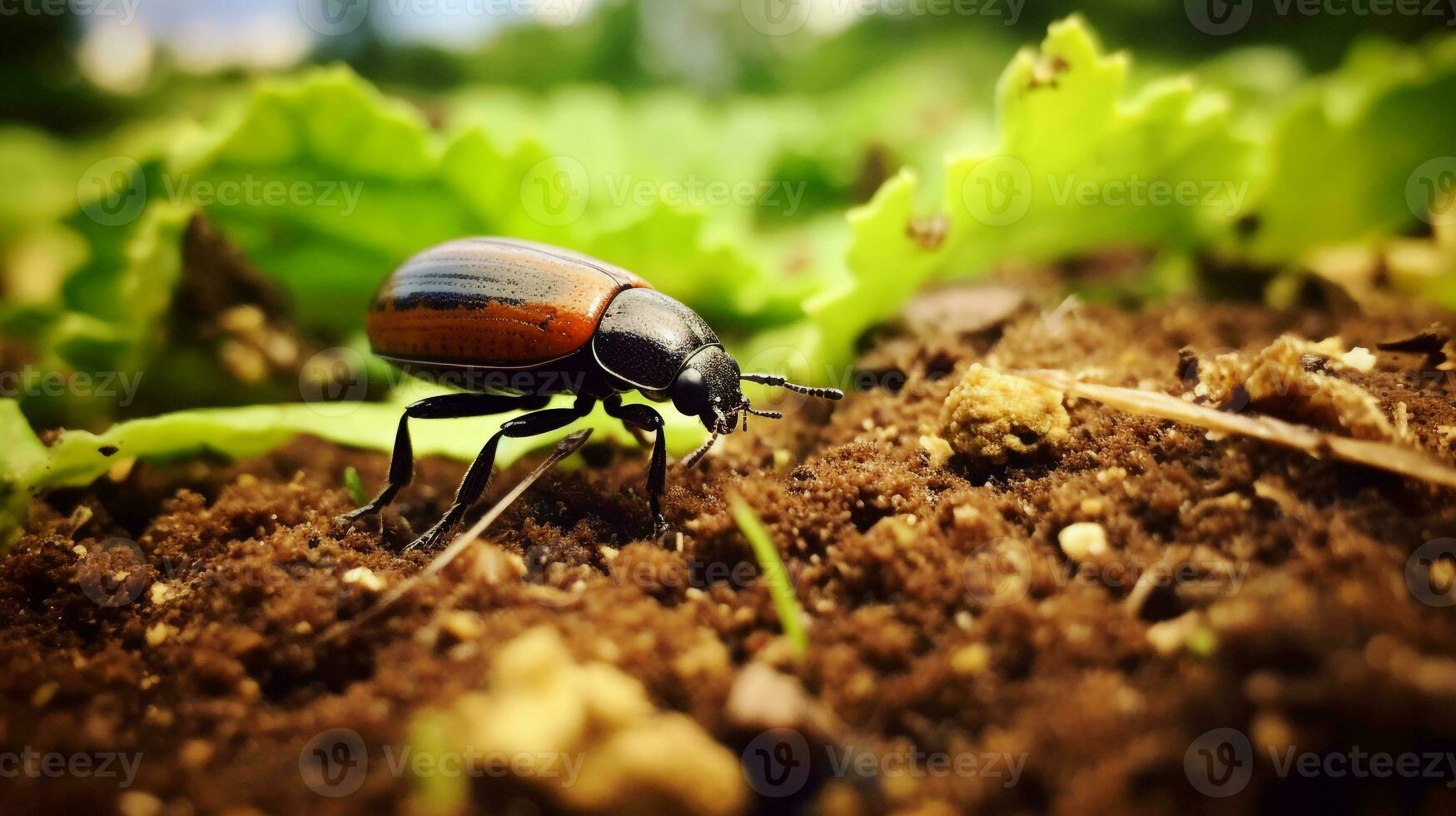 ai generiert Foto von Floh Käfer auf ein Boden. generativ ai