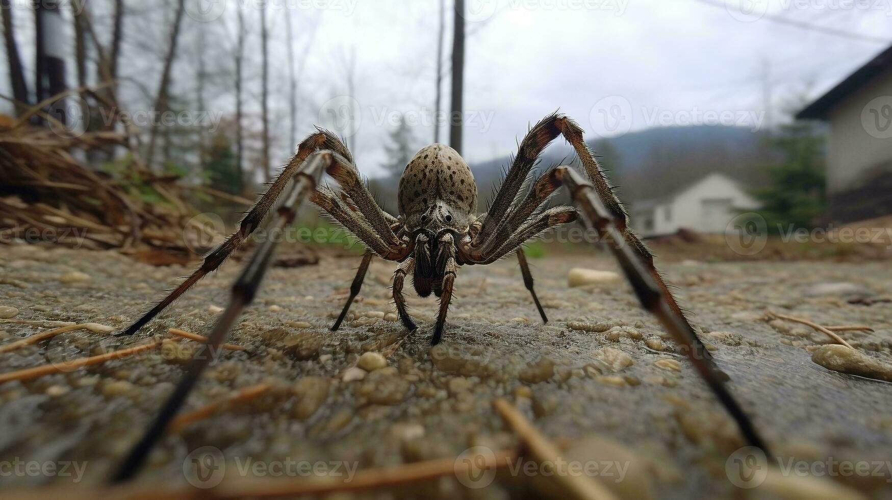 ai generiert Foto von Angeln Spinne auf ein Boden. generativ ai