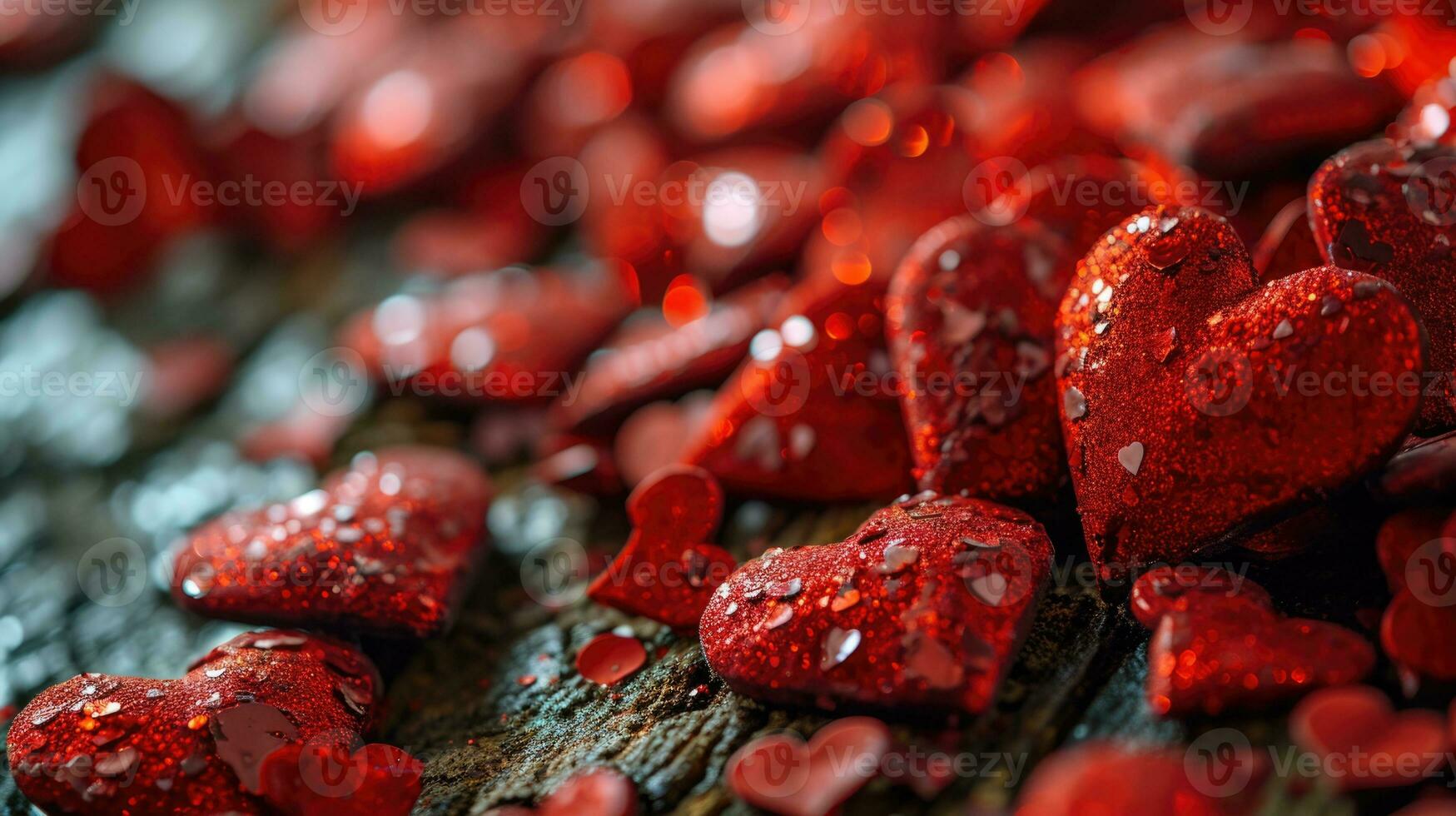 ai generiert rot Herzen symbolisieren Liebe und Valentinstag Tag foto