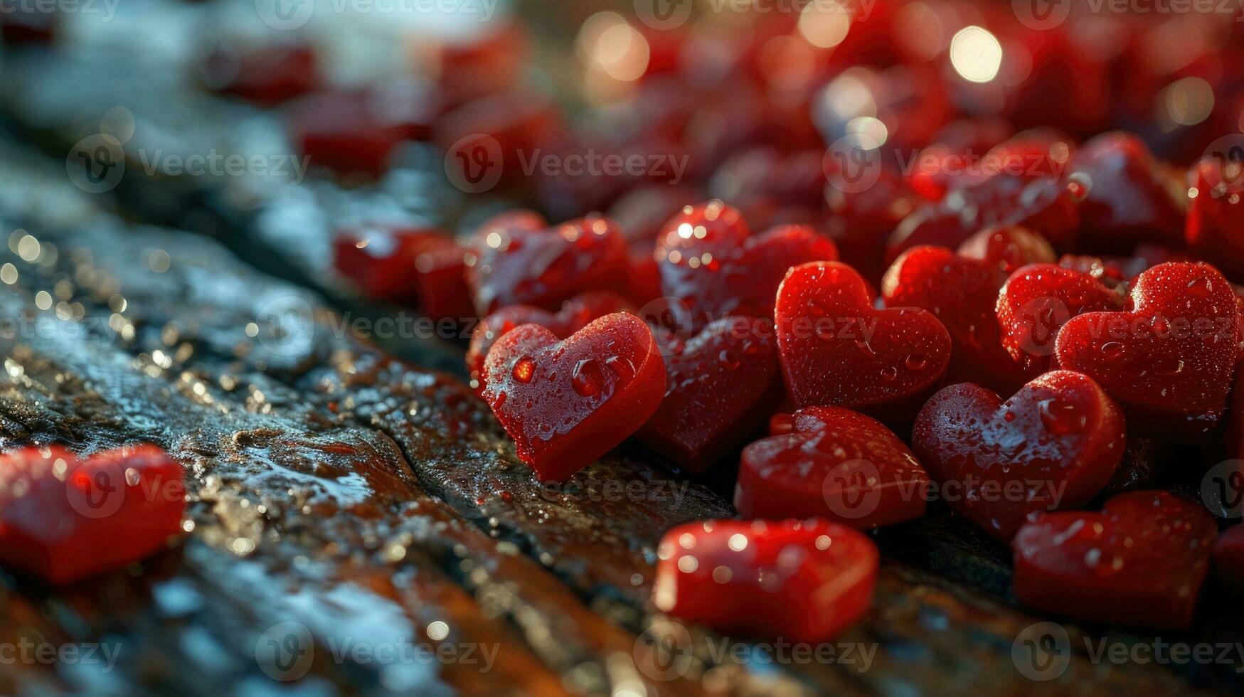 ai generiert rot Herzen symbolisieren Liebe und Valentinstag Tag foto