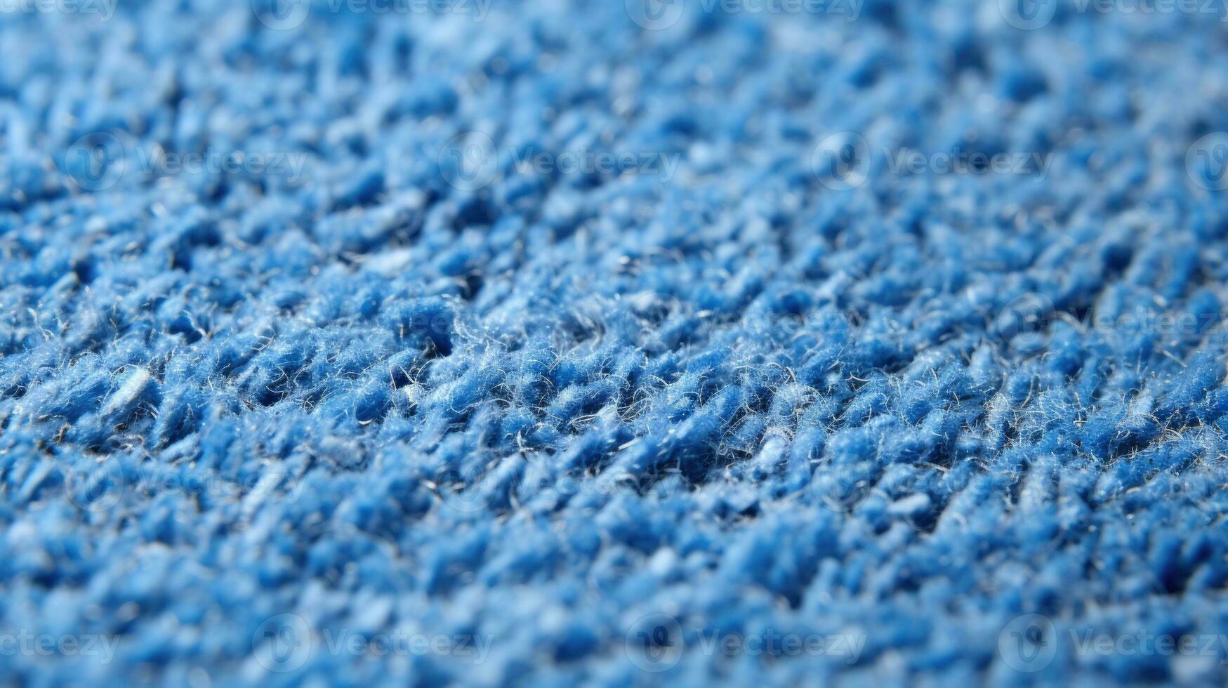 ai generiert Makro Textur Detail von Sanft Blau Plüsch Teppich Bodenbelag. foto