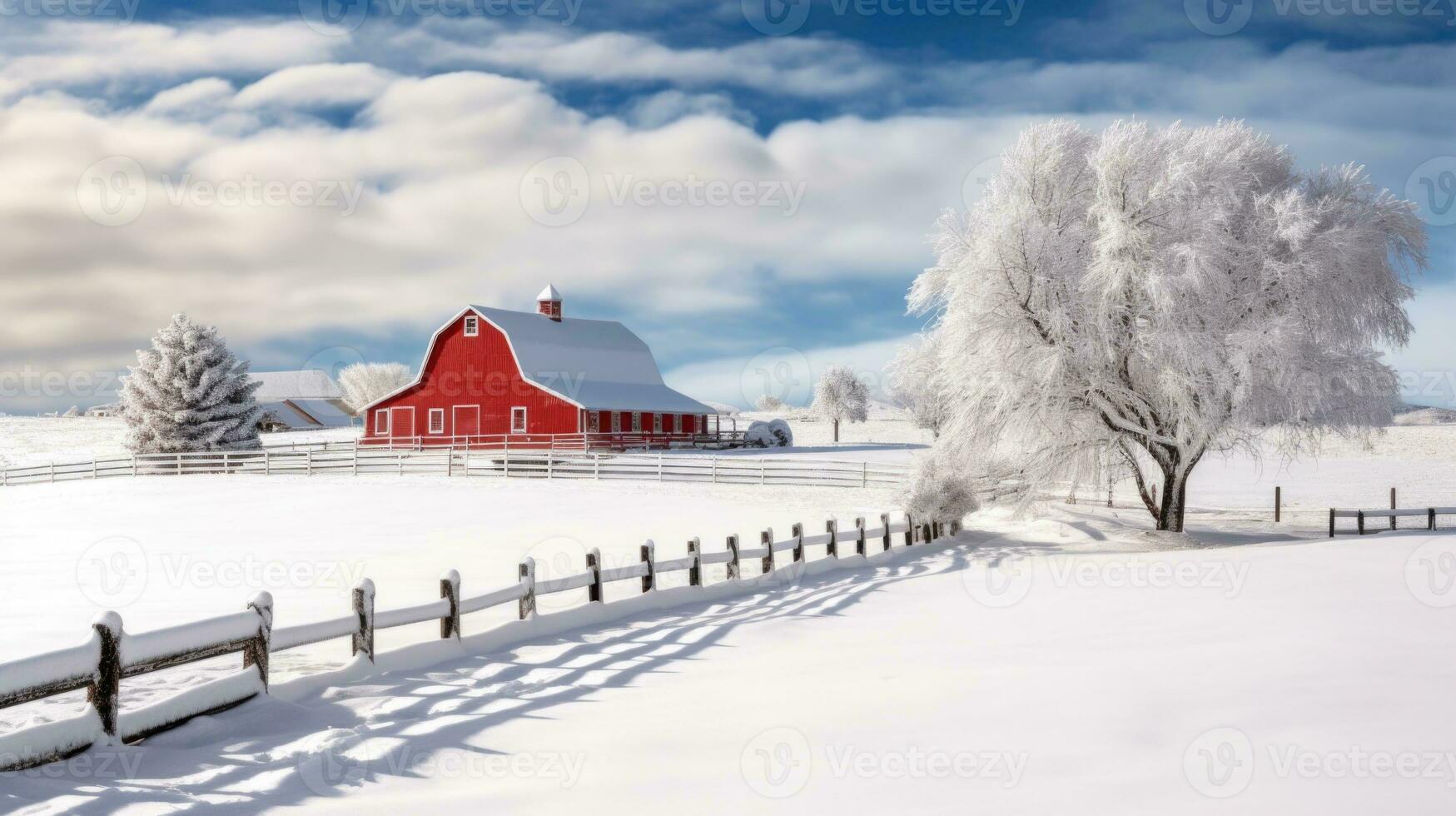 ai generiert Szene von Landschaft bedeckt mit Schnee foto