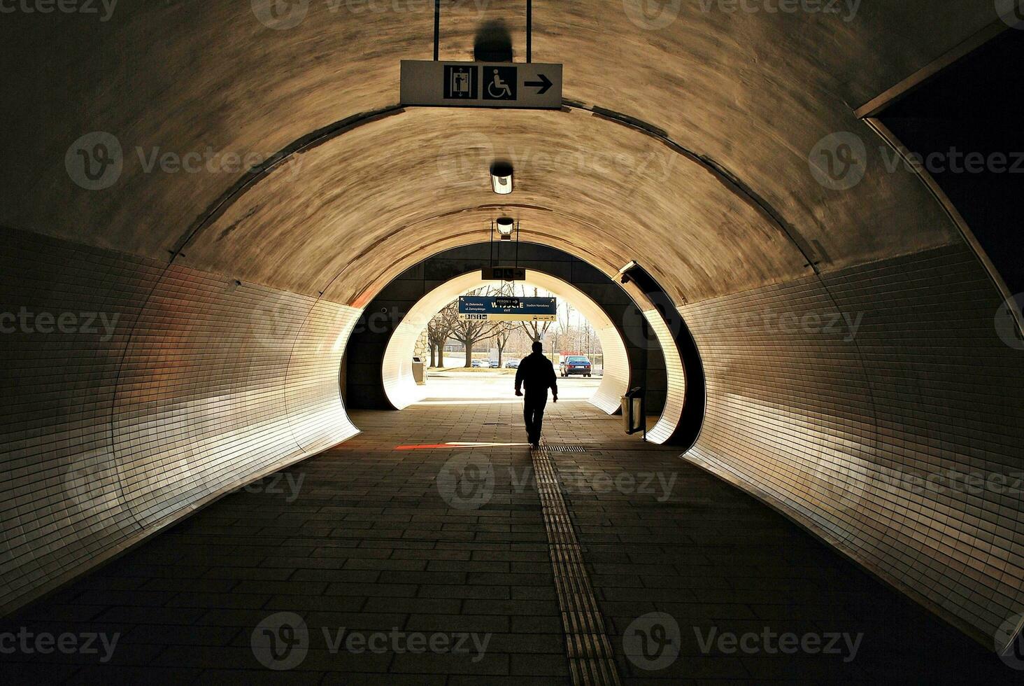 Tunnel führen von das Zug Bahnhof. foto