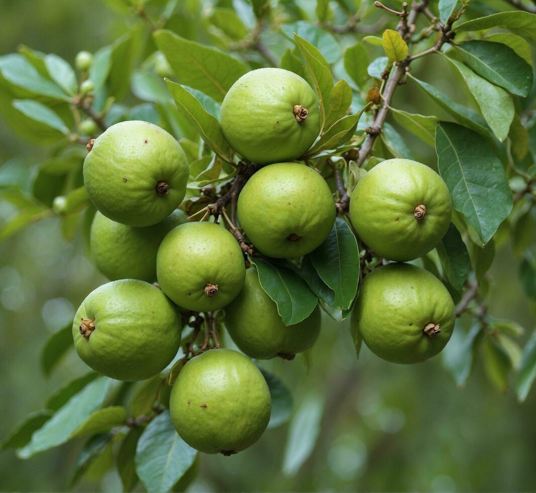 ai generiert Früchte von das Guave Baum Zitrusfrüchte nigra foto