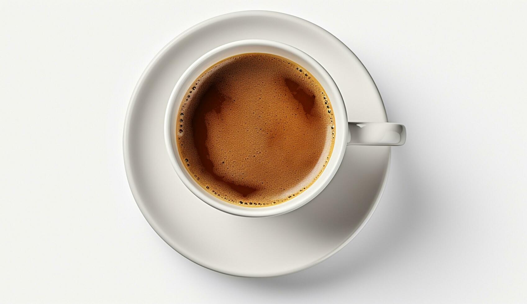 ai generiert Tasse von eben legen Kaffee auf das Tabelle mit Tulpe Hintergrund foto