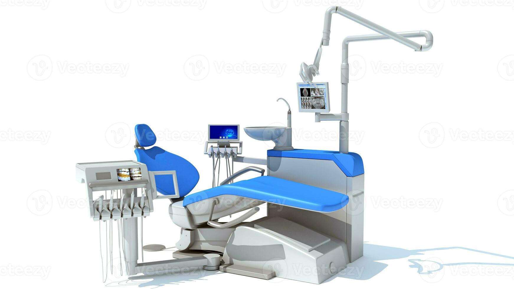 Dental Behandlung Bahnhof Einheit 3d Rendern auf Weiß Hintergrund foto