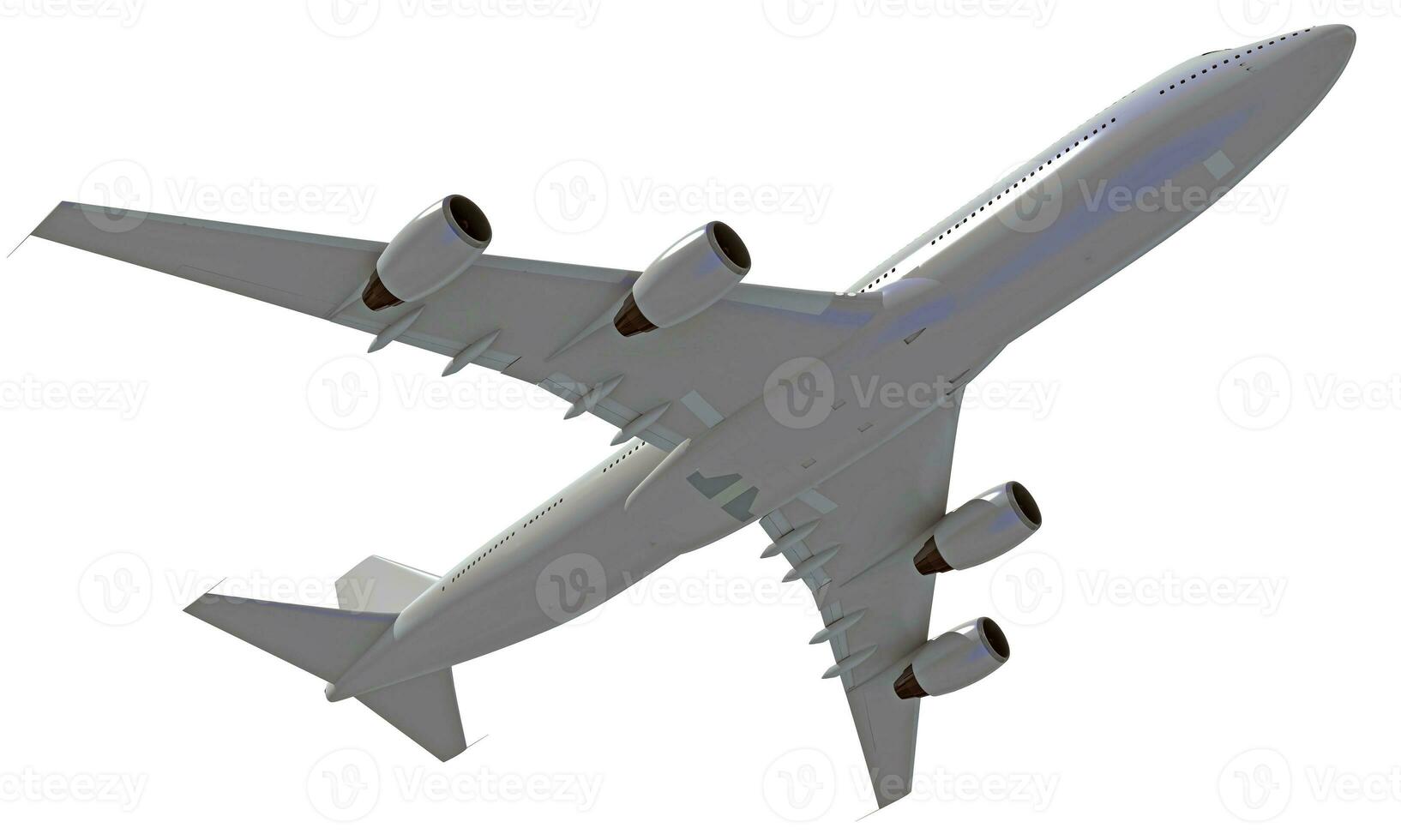 Flugzeug 3d Rendern Flugzeug auf Weiß Hintergrund foto