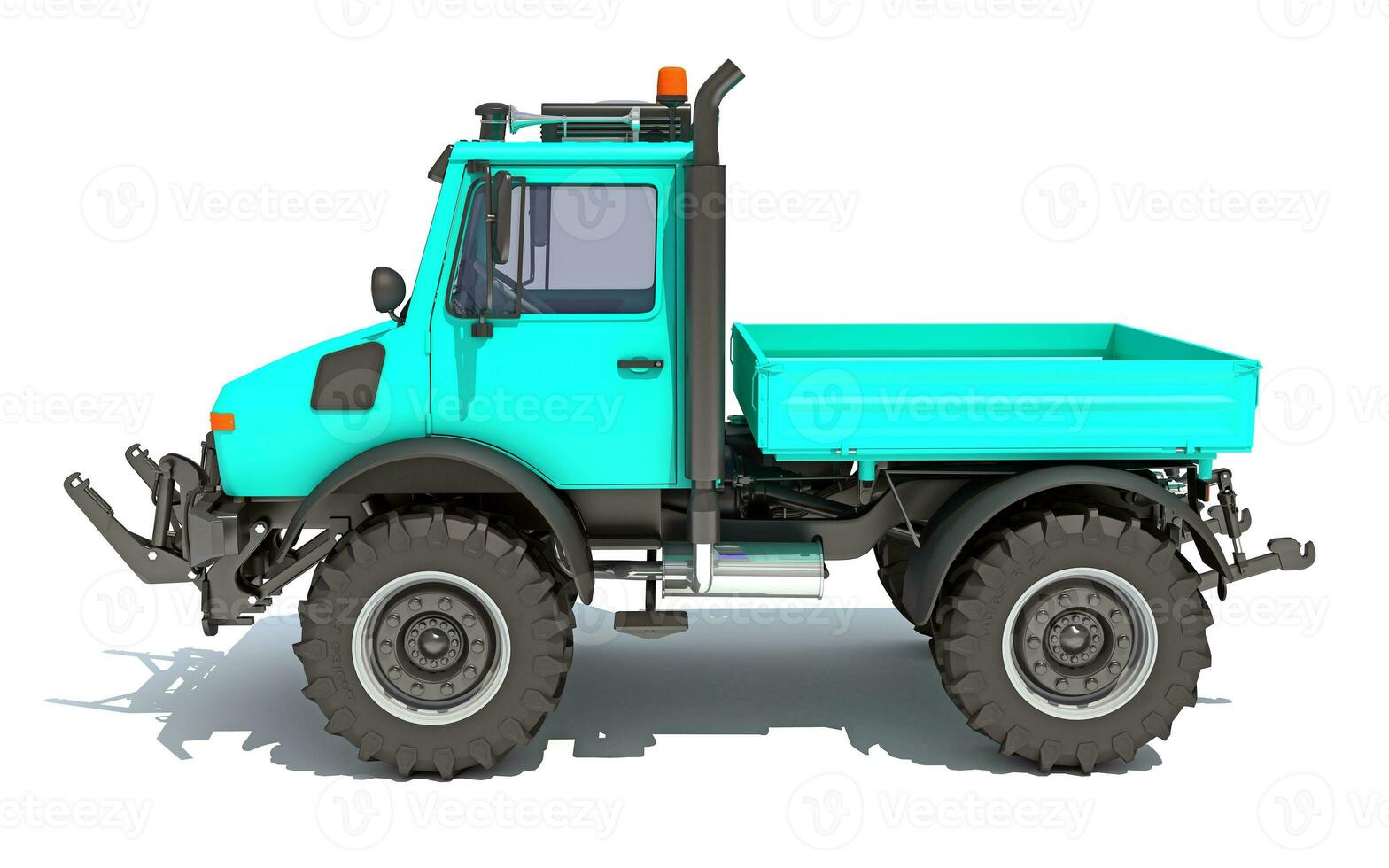 multi Zweck Traktor aus Straße LKW 3d Rendern auf Weiß Hintergrund foto
