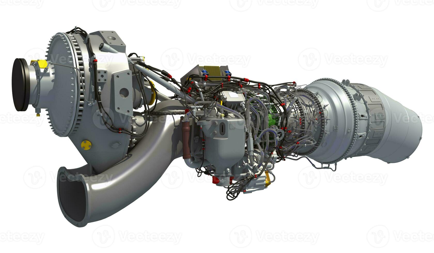 Turboprop Flugzeug Motor 3d Rendern foto