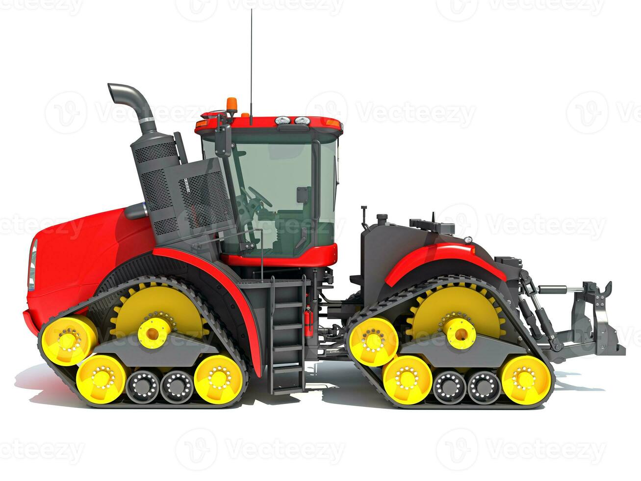 Bauernhof Traktor 3d Rendern auf Weiß Hintergrund foto