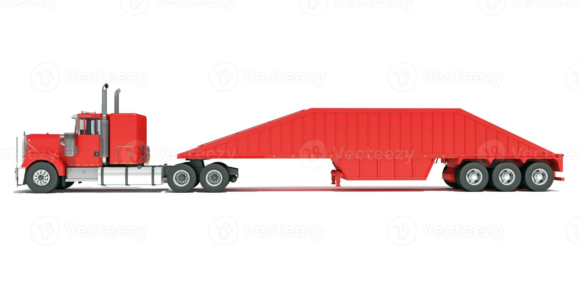 LKW mit Unterseite Dump Anhänger 3d Rendern foto