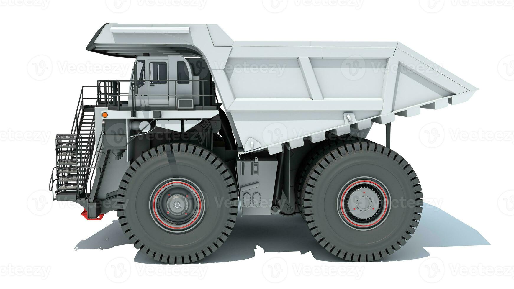 Bergbau Dump LKW schwer Konstruktion Maschinen 3d Rendern auf Weiß Hintergrund foto