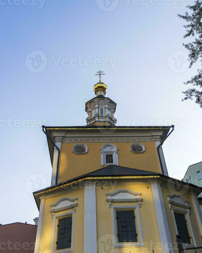 Schuss von das Kuppel von das orthodox Kirche. Religion foto