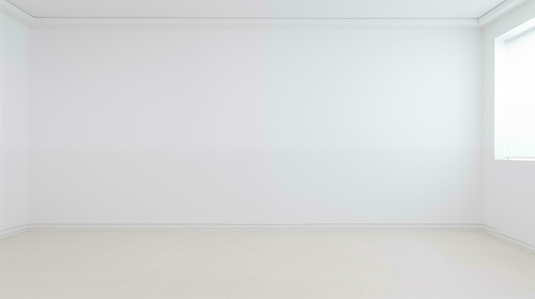 ai generiert minimalistisch Zimmer Design mit ein Weiß Mauer und ein leeren modern Dekor. foto
