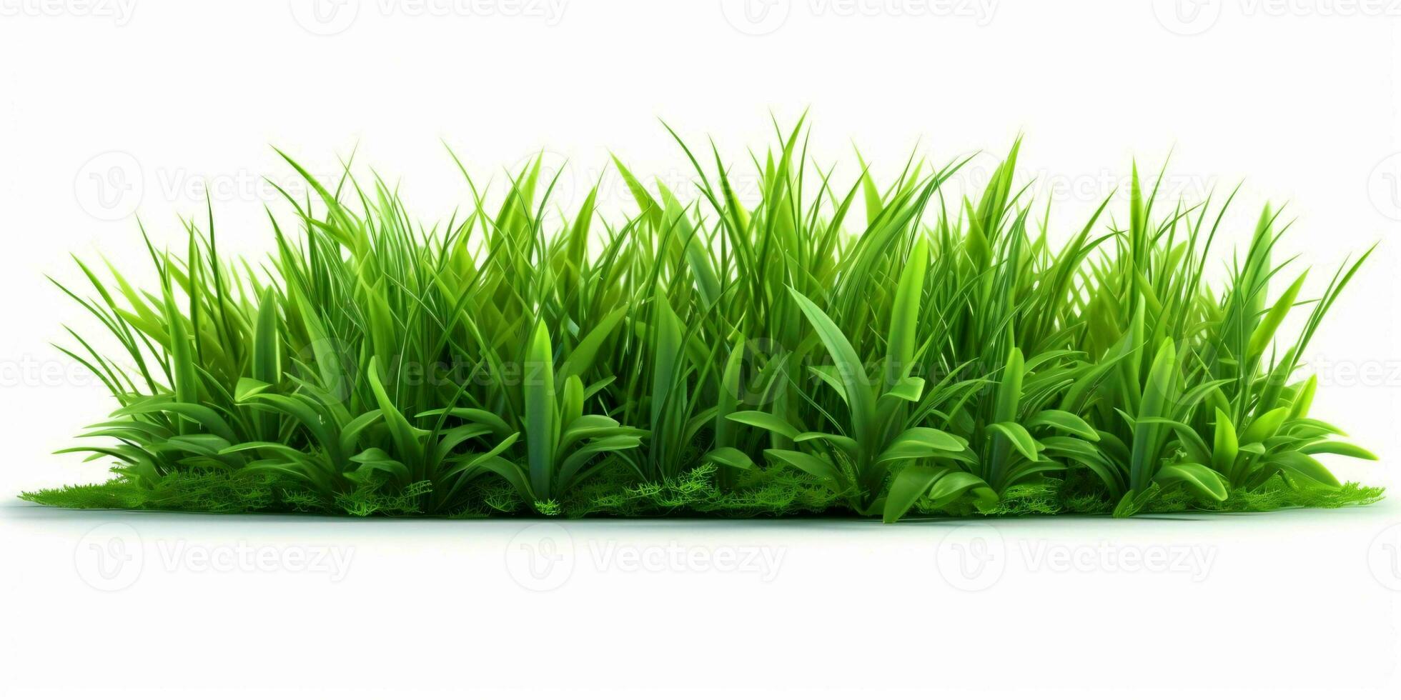 ai generiert frisch Grün Gras isoliert auf Weiß Hintergrund. generativ ai foto