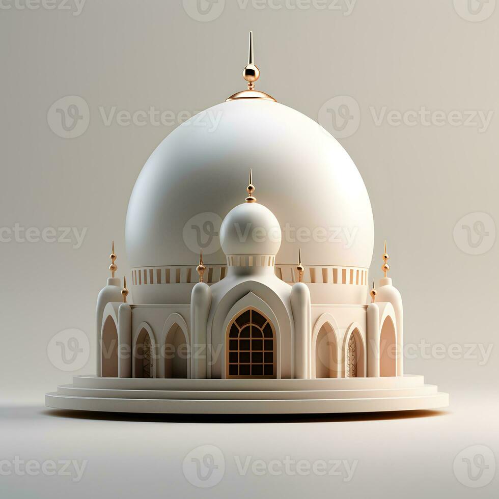 ai generiert minimalistisch Moschee Miniatur. Ramadan kareem Hintergrund. generativ ai foto