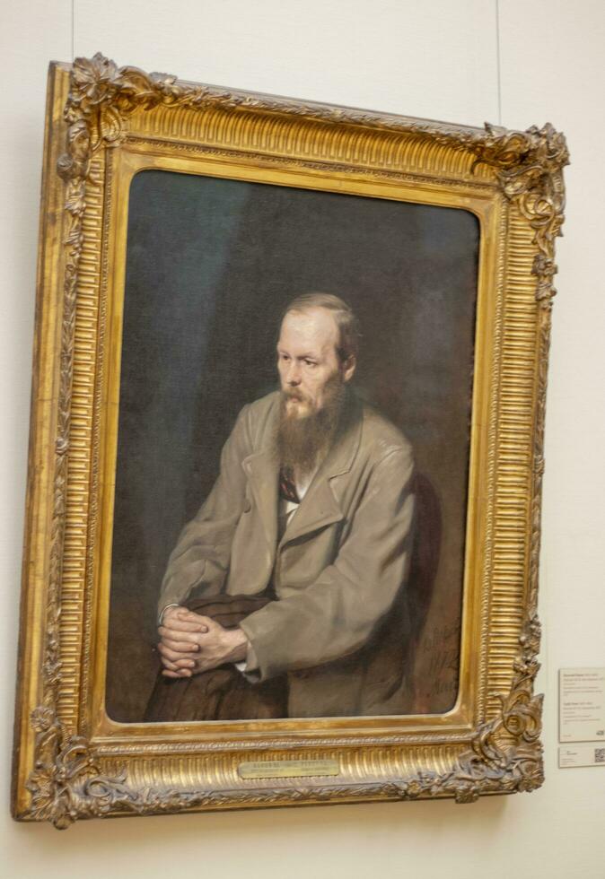 Moskau, Russland - - 08.10.2023 - - berühmt Porträt von Dostojewski durch Vasilii perov , angezeigt beim Tretjakow Galerie. Kunst foto