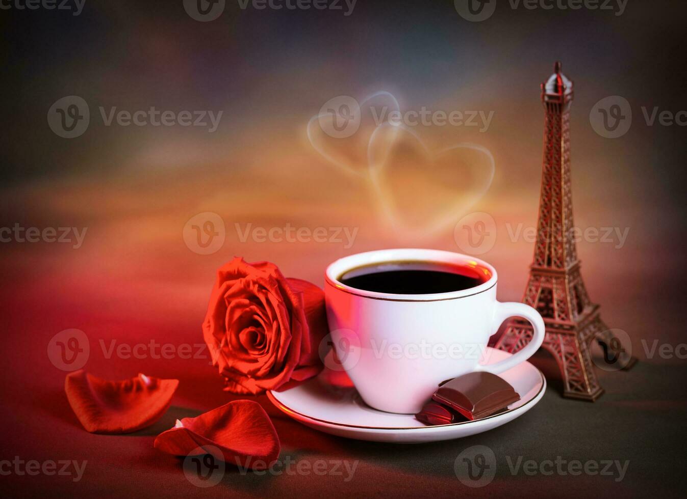 Morgen Tee im Valentinstag Tag foto