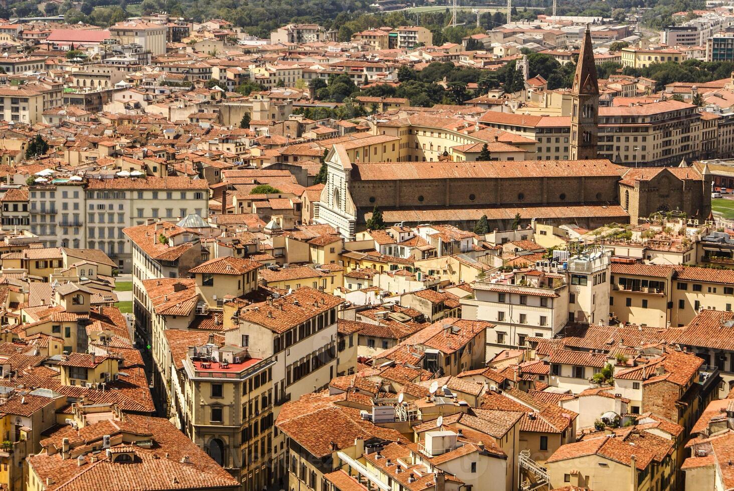 oben Aussicht von Glockenturm giotto auf das historisch Center von Florenz, Italien foto