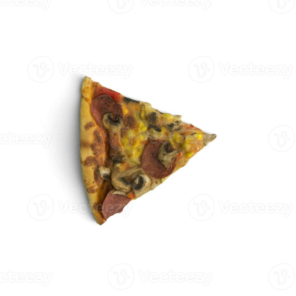 Pizza geschnitten isoliert auf Weiß Hintergrund transparent Foto