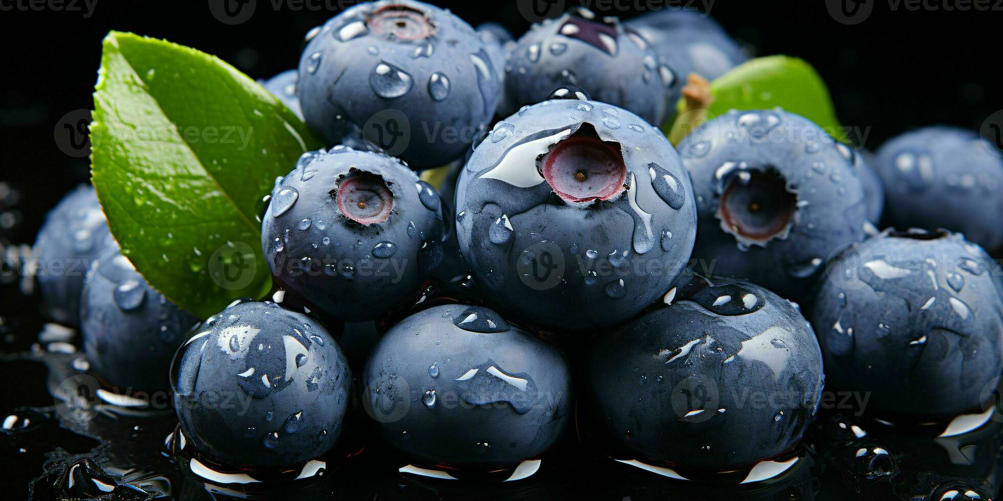 ai generiert frisch Heidelbeere mit Wasser Tropfen. Blaubeere. generativ ai foto