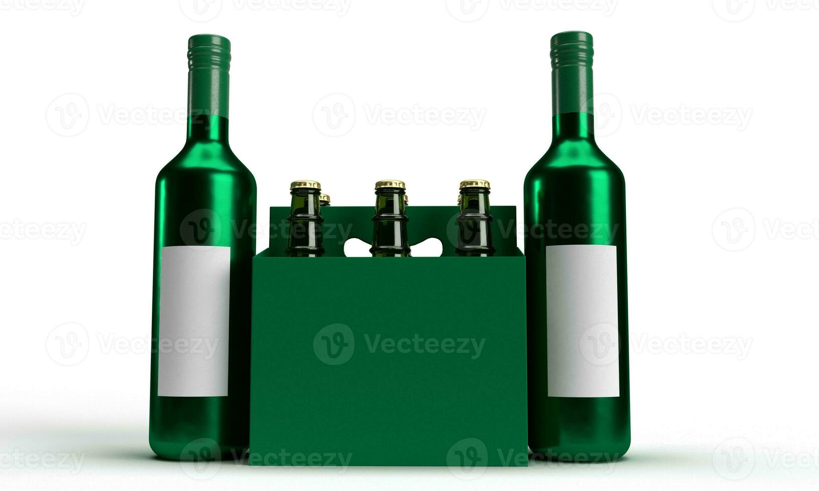 Grün Farbe Flasche Gruppe Objekt Attrappe, Lehrmodell, Simulation leeren Weiß Farbe Symbol Dekoration Ornament Heilige Patrick Tag st Patrick Tag Kleeblatt Irland irisch Glück Kleeblatt 17 siebzehn März Kobold Kultur feiern foto