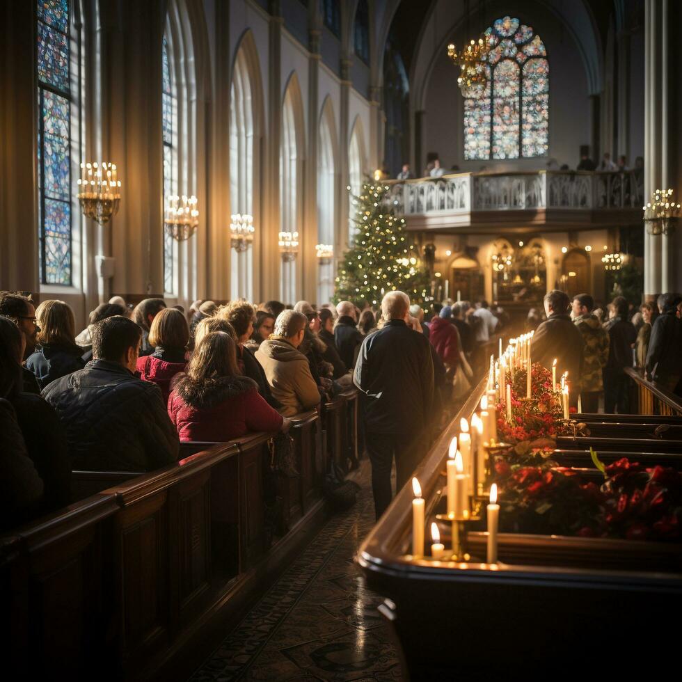 ai generiert Weihnachten fröhlich Weihnachten Star Weihnachten Hintergrund foto