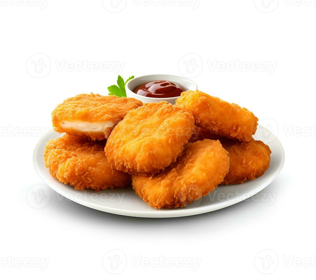 ai generiert Nuggets und Ketchup Soße foto