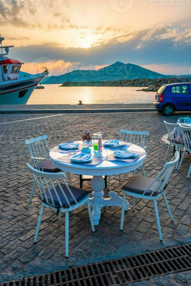 malerisch naousa Stadt, Dorf Straße auf Paros Insel, Griechenland Paros Insel, Griechenland foto