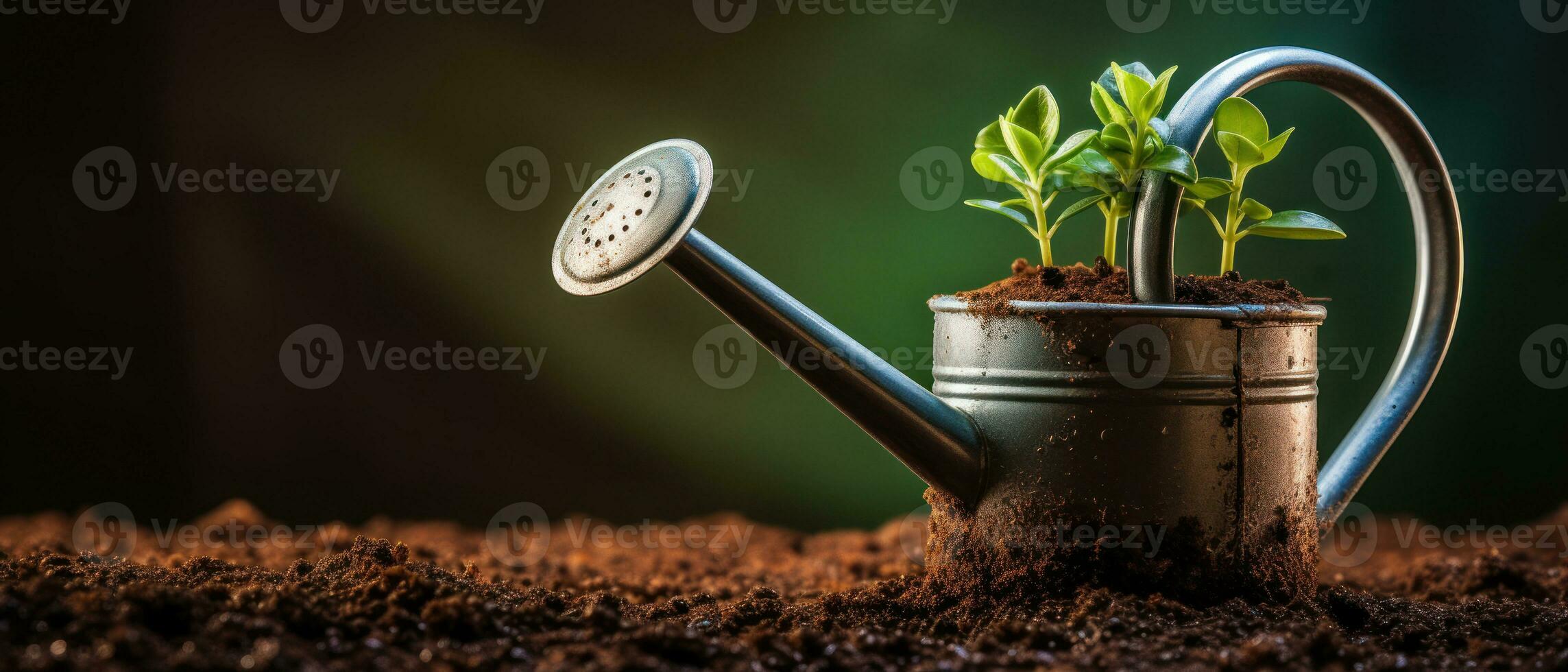 ai generiert charmant Bewässerung können im ein beschwingt Garten. ai generativ. foto