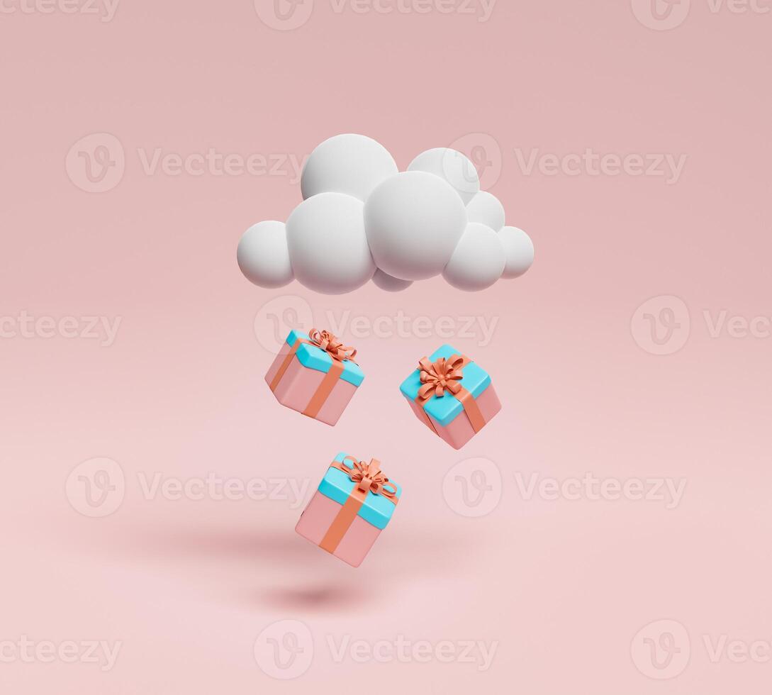 Geschenke fallen aus einer Wolke foto