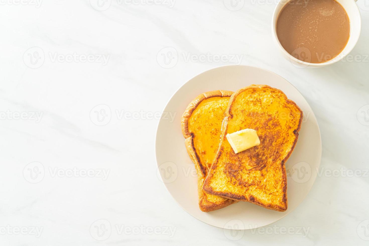 French Toast mit Butter und Honig foto