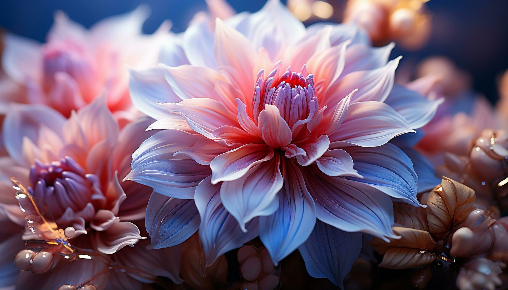 ai generiert Frische und Schönheit im Natur beschwingt Farben, blühen Blumen generiert durch ai foto