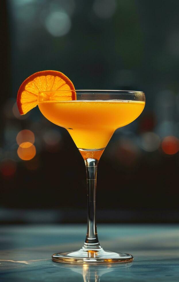 ai generiert ein Orange Cocktail mit jichuru Honig foto
