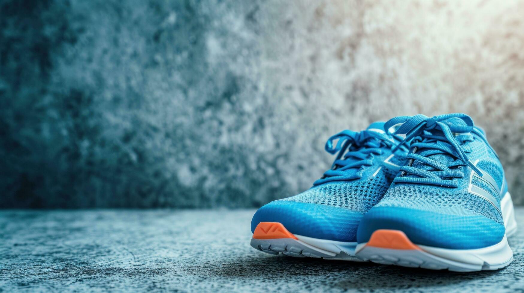 ai generiert Sport Schuhe Werbung Hintergrund mit Kopieren Raum foto