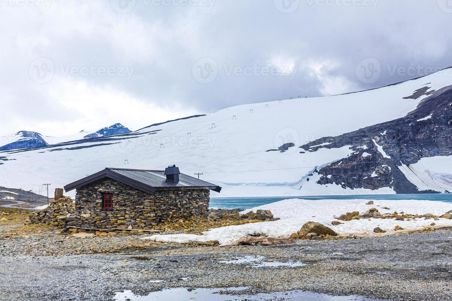 steinhütte galdhopiggen jotunheimen größter höchster berg norwegens skandinavien. foto