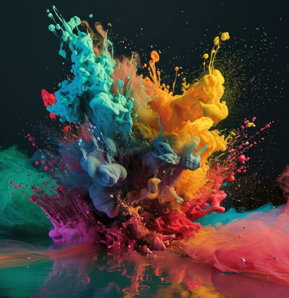 ai generiert unendlich Farbe Explosion Kunst und Design herunterladen foto