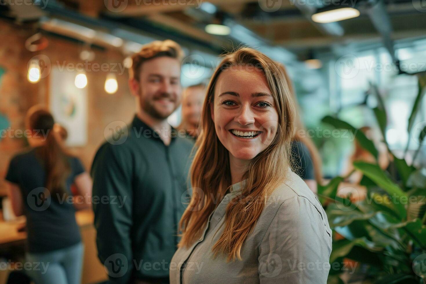 ai generiert Gruppe von Geschäft Menschen haben ein Treffen beim kreativ Büro foto