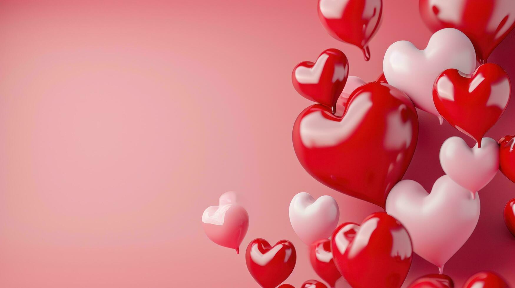 ai generiert Valentinstag Tag Poster Vorlage mit groß Kopieren Raum zum Text foto