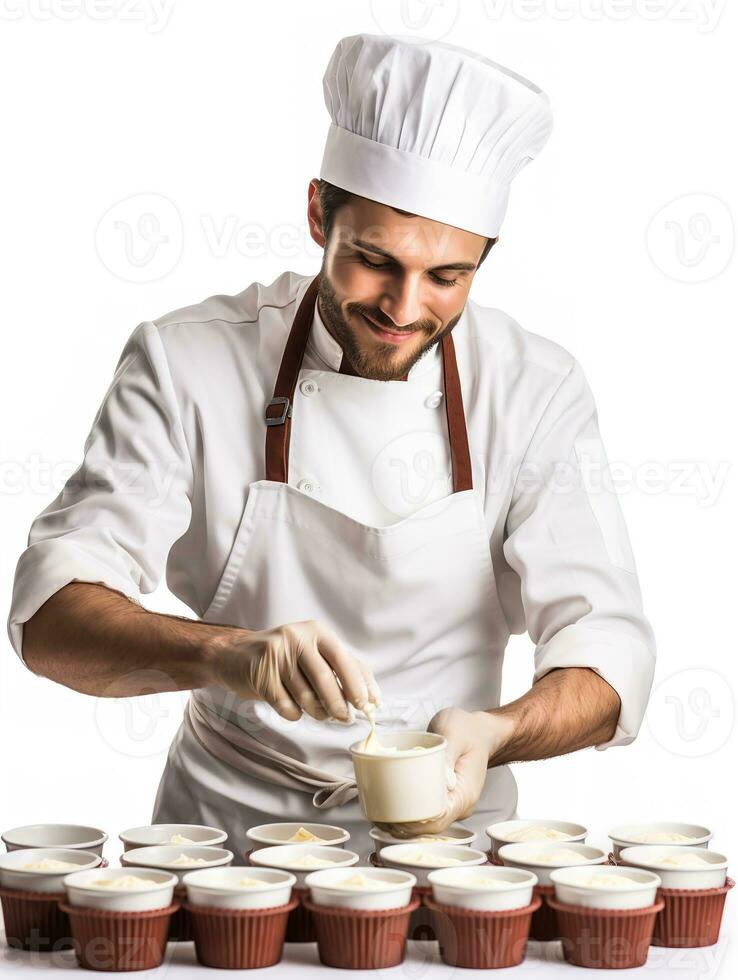 ai generiert Handwerker männlich Bäcker im Bäckerei, ai generiert foto